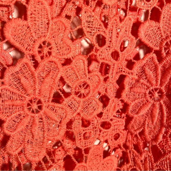 Liz Claiborne Orange Lacy Overlay Top - Picture 6 of 9